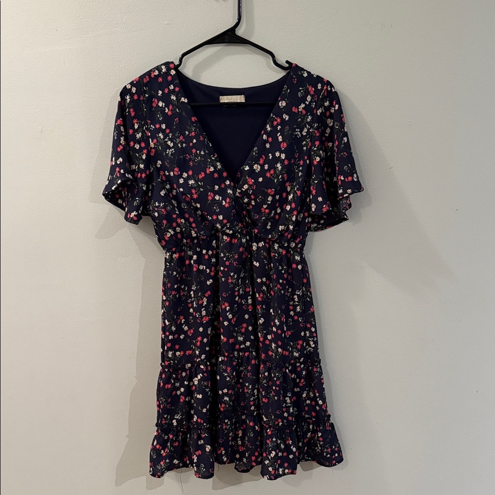 Altar'd State Navy Floral Midi Dress